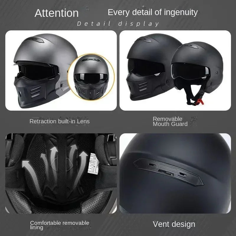 Bluetooth Scorpion Full Face Motorcycle Helmet with Detachable Assembly