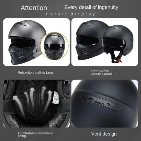 Bluetooth Scorpion Full Face Motorcycle Helmet with Detachable Assembly
