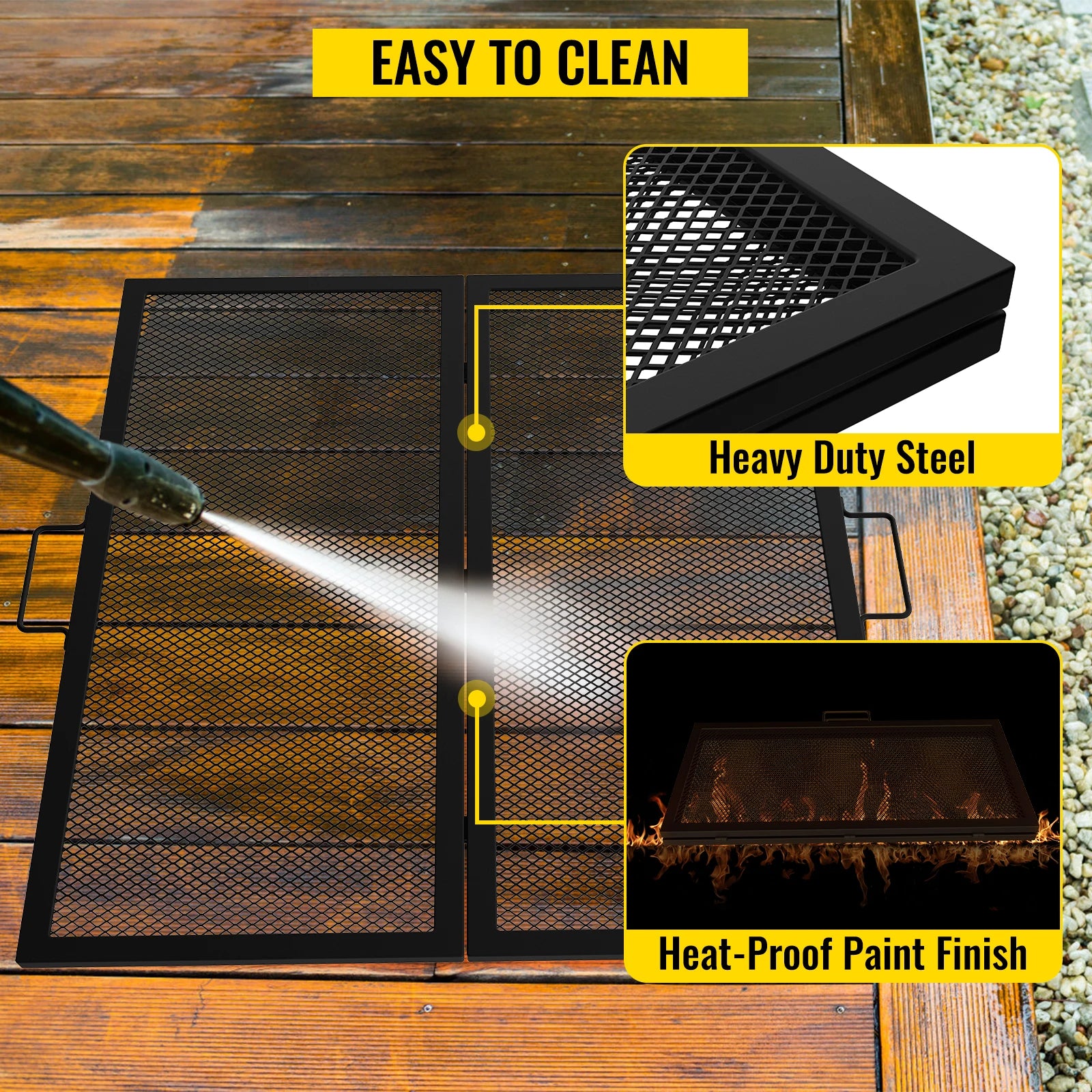 VV-RFPGG-W3030 Foldable Fire Pit Grate &ndash; Portable Steel