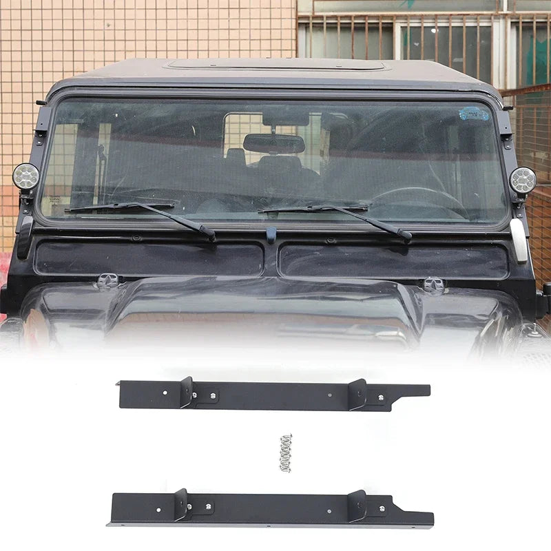 Кронштейны для прожекторов на стойку Land Rover Defender, черная сталь