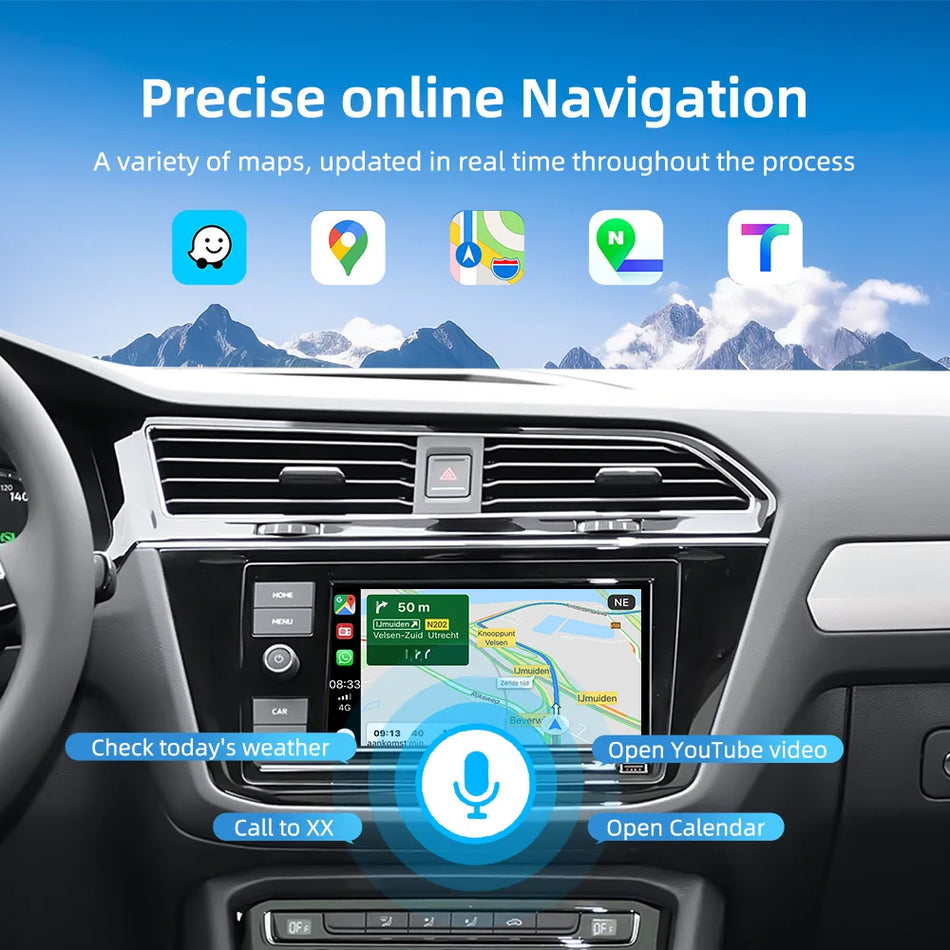 Volkswagen Trådlöst CarPlay Android Auto Kit för Golf7, Tiguan, Passat B8