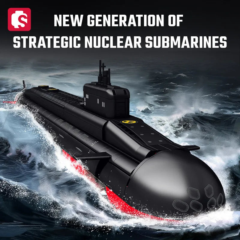 SEMBO 1324pcs Military Nuclear Submarine Building Blocks - Perfect for Young Strategists