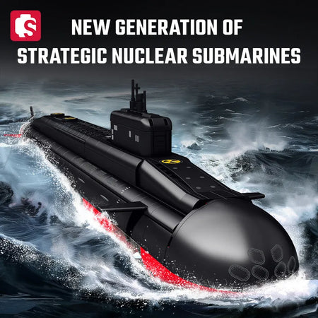 SEMBO 1324pcs Military Nuclear Submarine Building Blocks - Perfect for Young Strategists