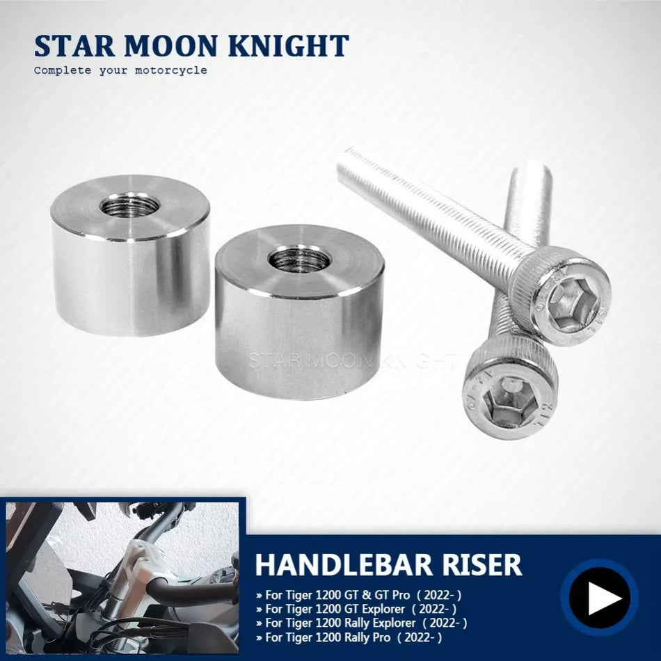 Triumph Tiger 1200 Gidon Yükseltici Kelepçe, Gidon Uzatma Adaptör Montajı, Paslanmaz Çelik