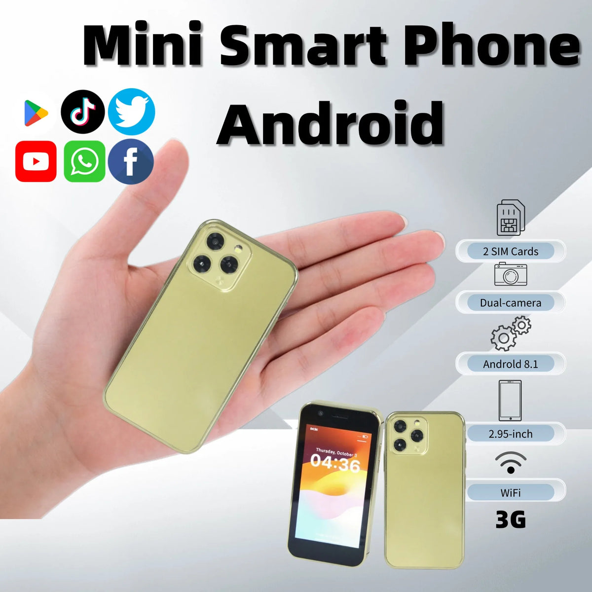 3G WCDMA Mini Smart Phone For Kids &ndash; Compact 3.0 Inch LCD