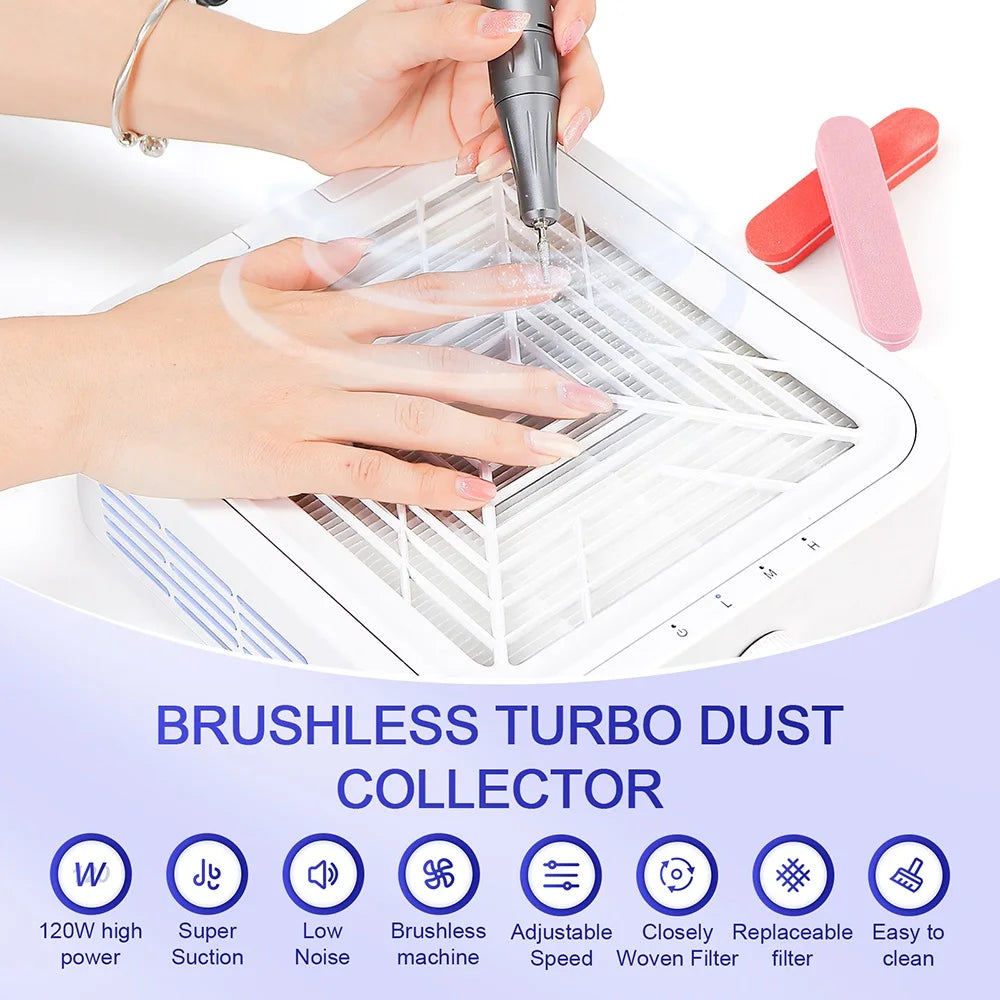 Diamond Nail Dust Collector &ndash; Powerful Brushless Suction System