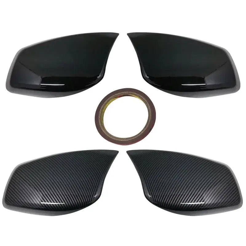 Mirror lamp cover Glossy black Carbon Fiber texture ABS plastic suitable for BMW 5 Series E60 E61 E63 E64 2004-2007 models by InterCyprus Trading Ltd