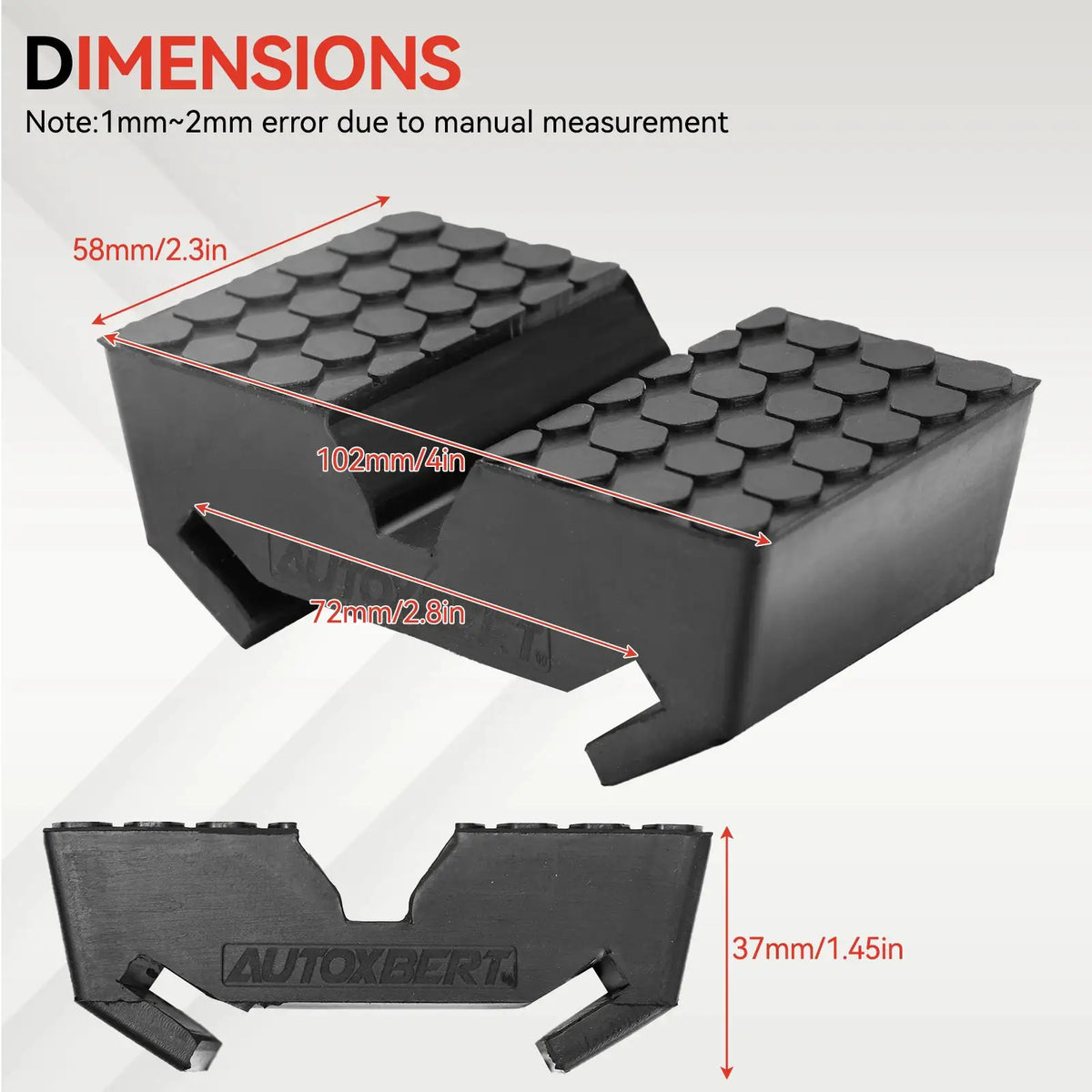 Car Slotted Lift Jack Stand Rubber Pad Saddle Adapter for All-in-One Frame Rail Pinch Lifting Repair Tools Safety Grip Pads by InterCyprus Trading Ltd