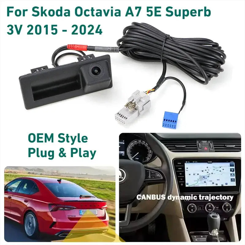 GreenYi CanBus Dynamic Car Rear View Backup Camera For VW Tiguan Skoda Octavia A7 5E Superb 3V Caddy 2K MIB OEM Stereo Plug&Play by InterCyprus Trading Ltd