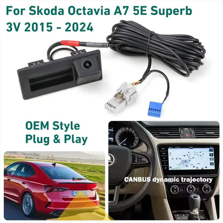 GreenYi CanBus Dynamic Car Rear View Backup Camera For VW Tiguan Skoda Octavia A7 5E Superb 3V Caddy 2K MIB OEM Stereo Plug&Play by InterCyprus Trading Ltd