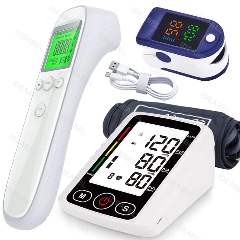 Automatisk blodtryksmåler til arm med LCD-display