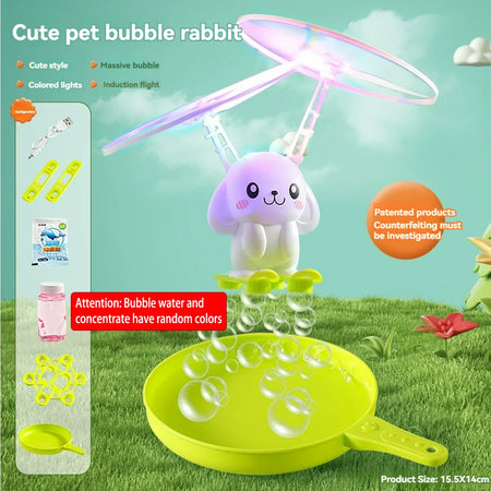 Bubble Blowing Helicopter &ndash; Interactive Outdoor Fun Cute Rabbit