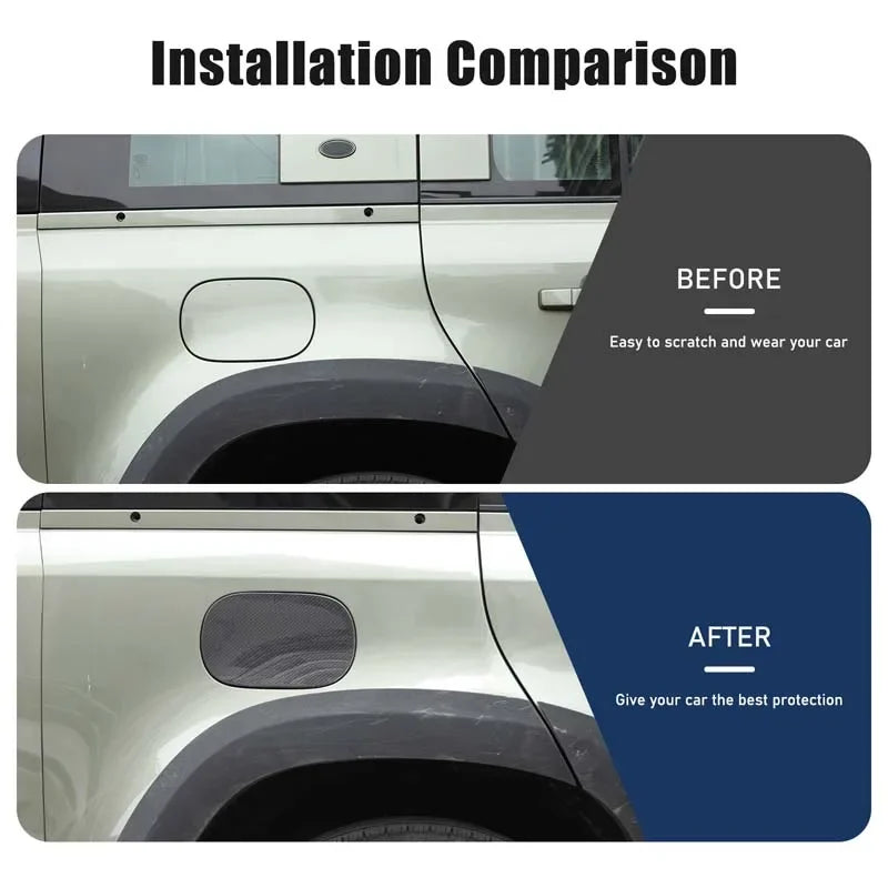 Ægte kulfiber Defender brændstoftankdæksel klistermærke Pro