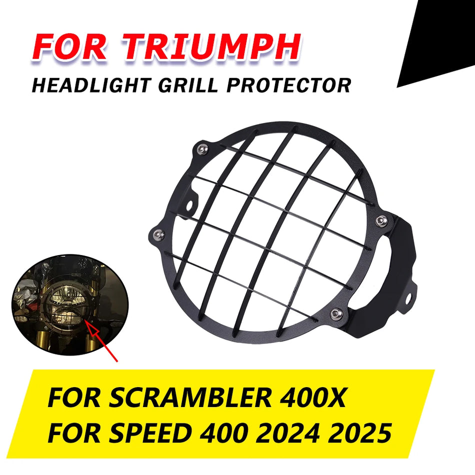 Triumph Scrambler 400X koplampbeschermer, grillafdekking