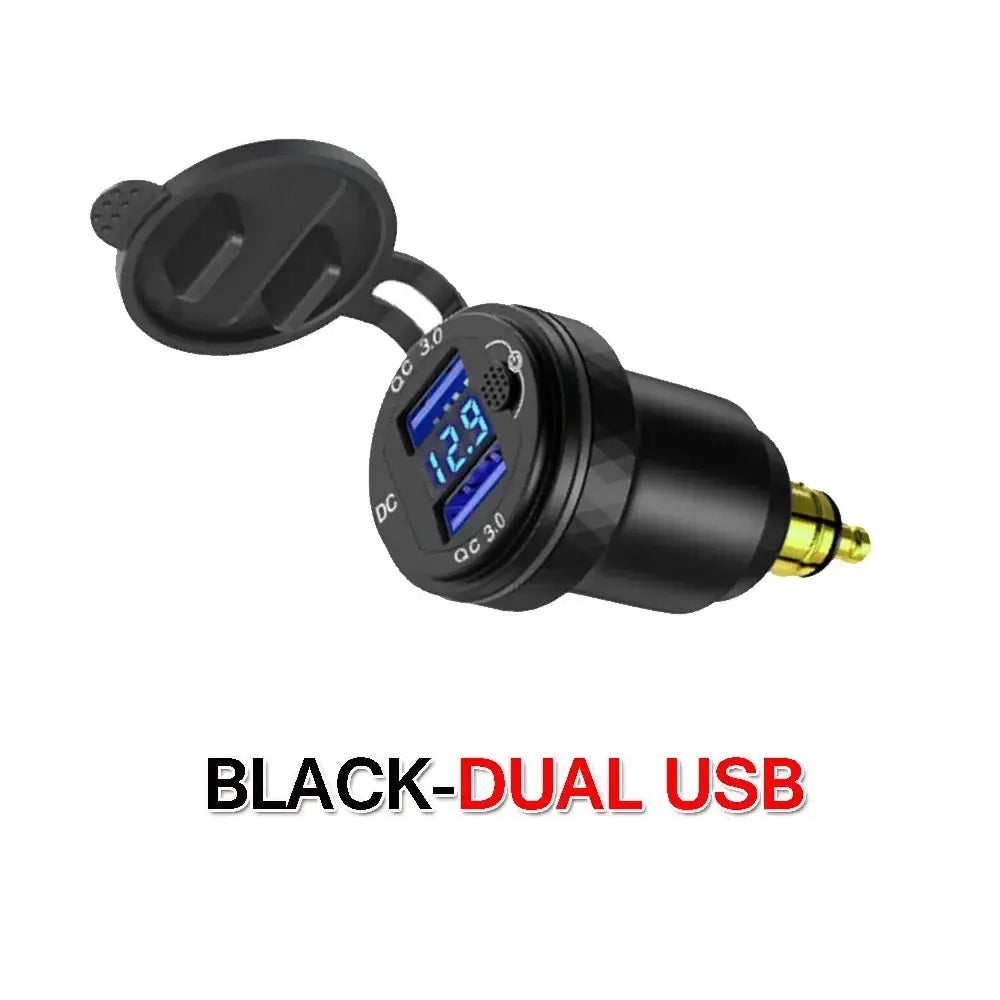 DIN Hella Plug USB PD 3.0 QC3.0 USB Charger Power Adapter Voltmeter with ON-Off Switch For BMW For Ducati For Tiger 900 800 by InterCyprus Trading Ltd