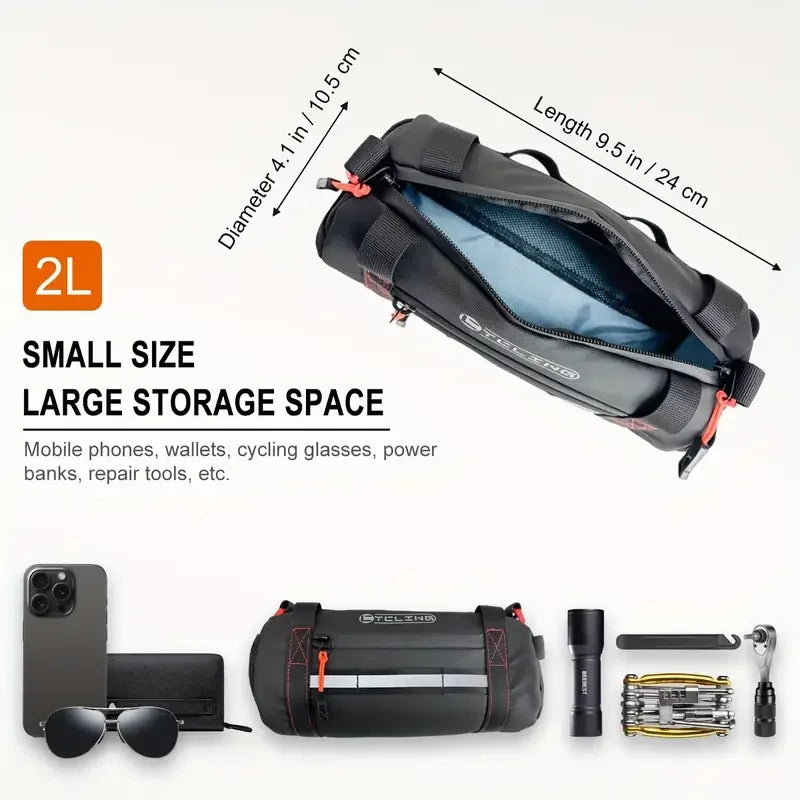 Водонепроницаемая передняя сумка для велосипеда с отражающей полосой, верхняя сумка на раму трубки