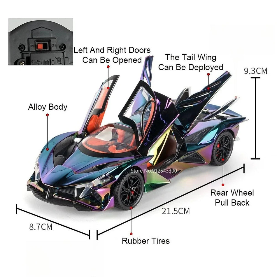 Apollo Evo IE Diecast Auto Model, 1:24 Schaal, Legering Carrosserie, Open Deuren