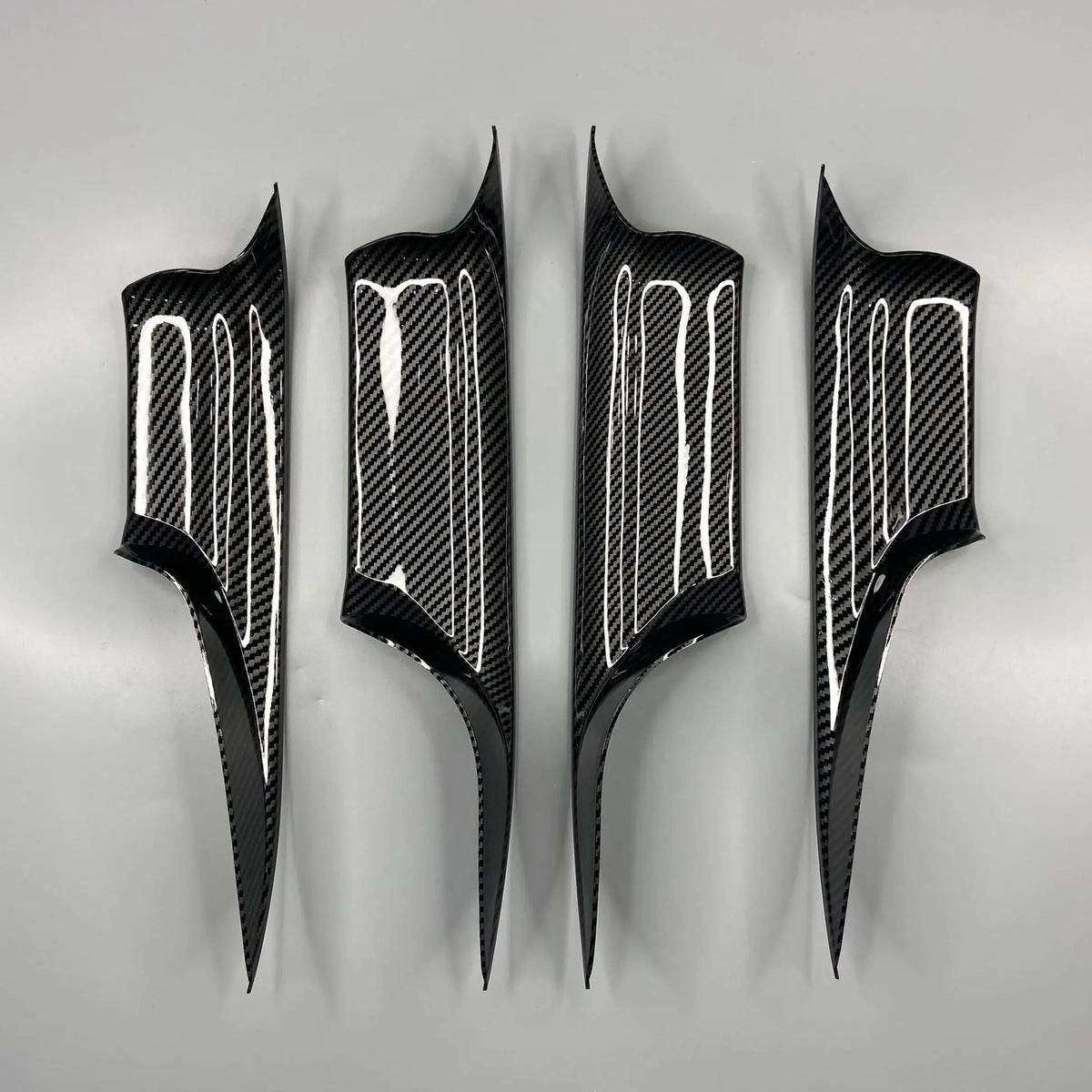 Interior Door Handle Covers Black Carbon Style for BMW 7 Series F01 F02 by InterCyprus Trading Ltd
