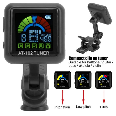Guitar Tuner AT-102 &ndash; Clip-On Tuner for Multiple Strings