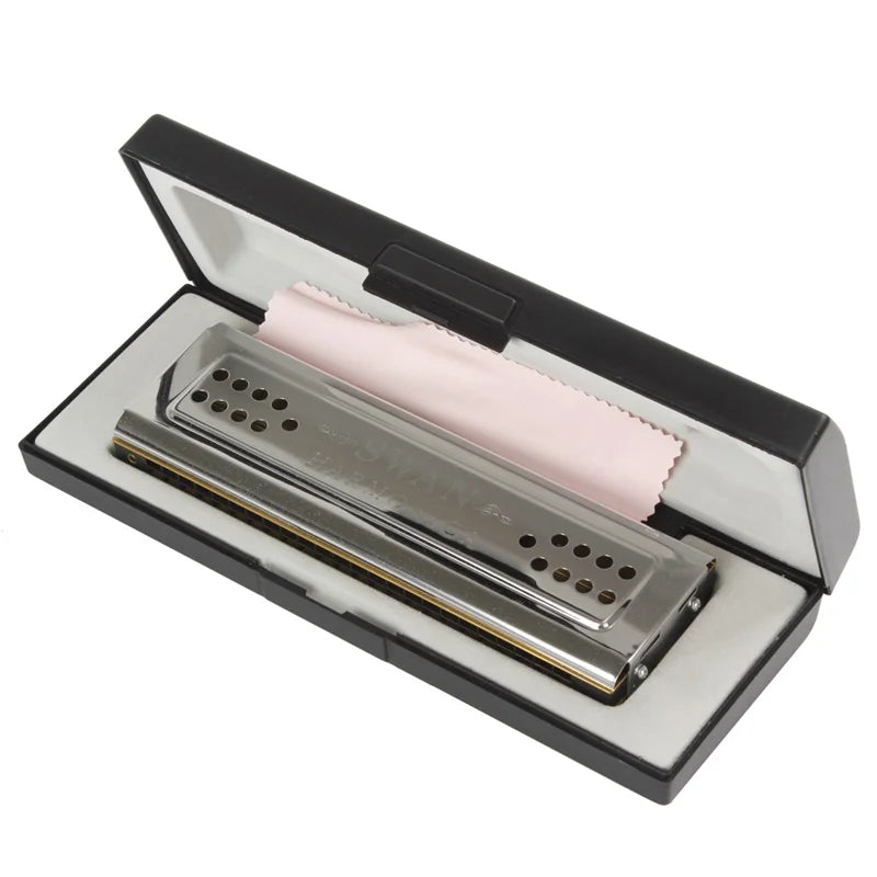 24-Hole Tremolo Harmonica, Double-Sided in C&G with Metal Reeds