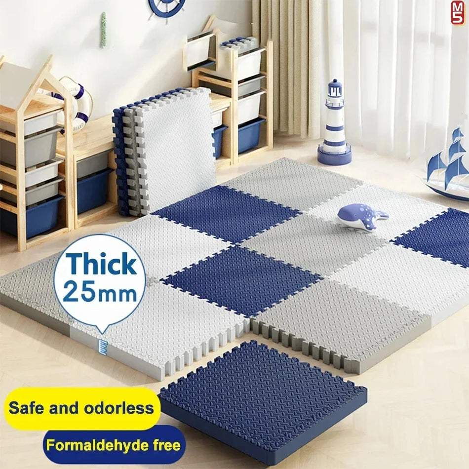 Verdickte 2,5 cm Schaumstoff-Spielmatte für Babys, weiches Puzzle-Aktivitätsgymnastik