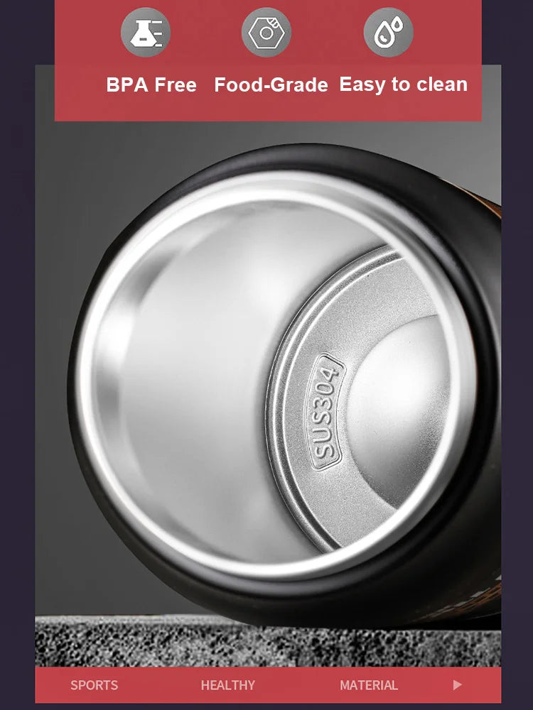 Outdoor Thermos 304 Stainless Steel Vacuum Flask with Straw - Keep Drinks Cold &amp; Hot