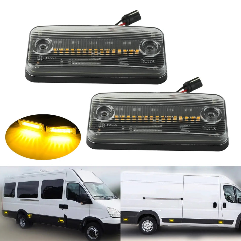 LED Side Marker Lights With Clear Lens For Fiat Ducato Peugeot Boxer by InterCyprus Trading Ltd