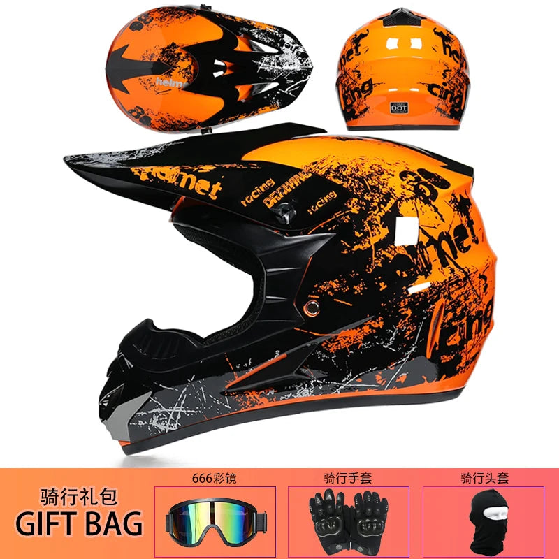 ORZ Off-Road Motorcycle Full Face Helmet &ndash; All Weather Guard Blue / S