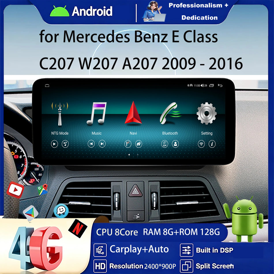 Player multimedia DSP stereo de 12,3 inch pentru Mercedes E Class W207 E250 C207