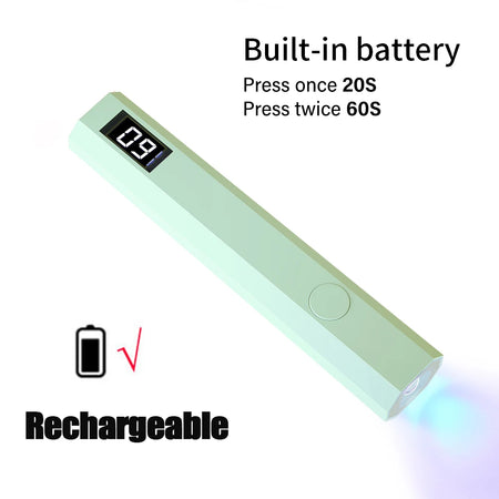 YIKOOLIN Mini 3W UV LED Nail Light &ndash; Two Timer Settings Green / USB