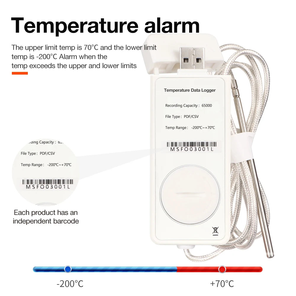 Ultra Low Temp Data Logger &ndash; LCD Display USB Temp Recorder