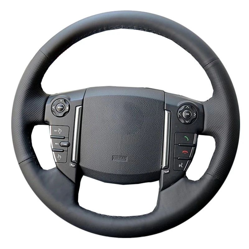 Černý kožený potah volantu pro Land Rover Freelander 2 2007-2018