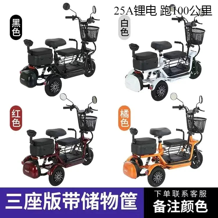 Electric Tricycle Family Carrier &ndash; 48V Lithium Battery 25A
