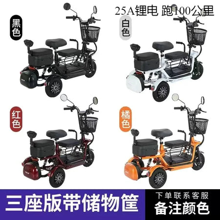 Electric Tricycle Family Carrier &ndash; 48V Lithium Battery 25A