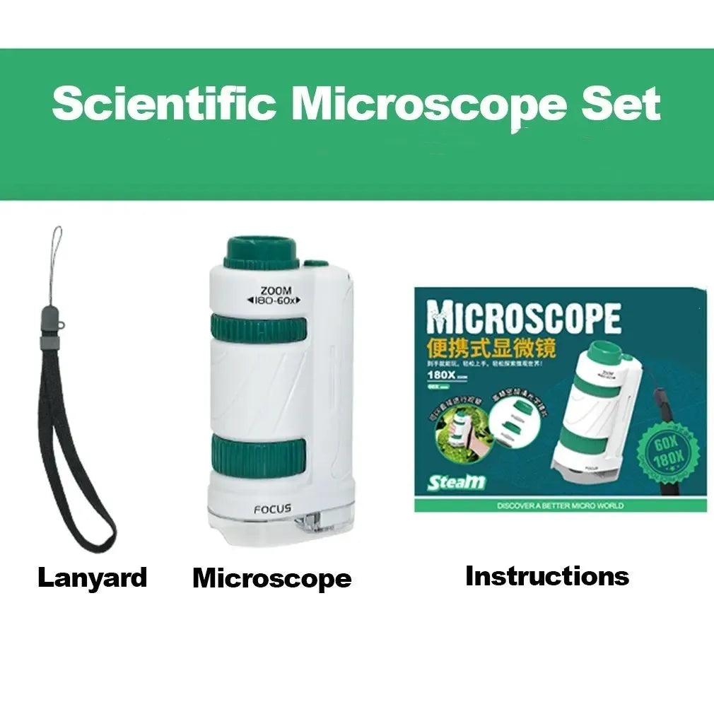 60-180x Handheld Microscope &ndash; Engaging Science Experiment Set for Kids