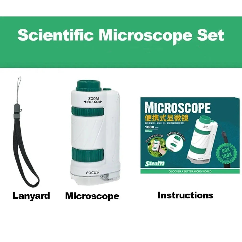 60-180x Handheld Microscope &ndash; Engaging Science Experiment Set for Kids