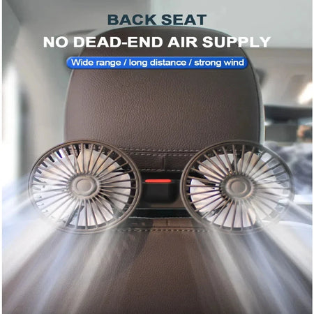 3-Speed Car Seat Cooling Fan USB Charge Dual Head &ndash; Cool Air