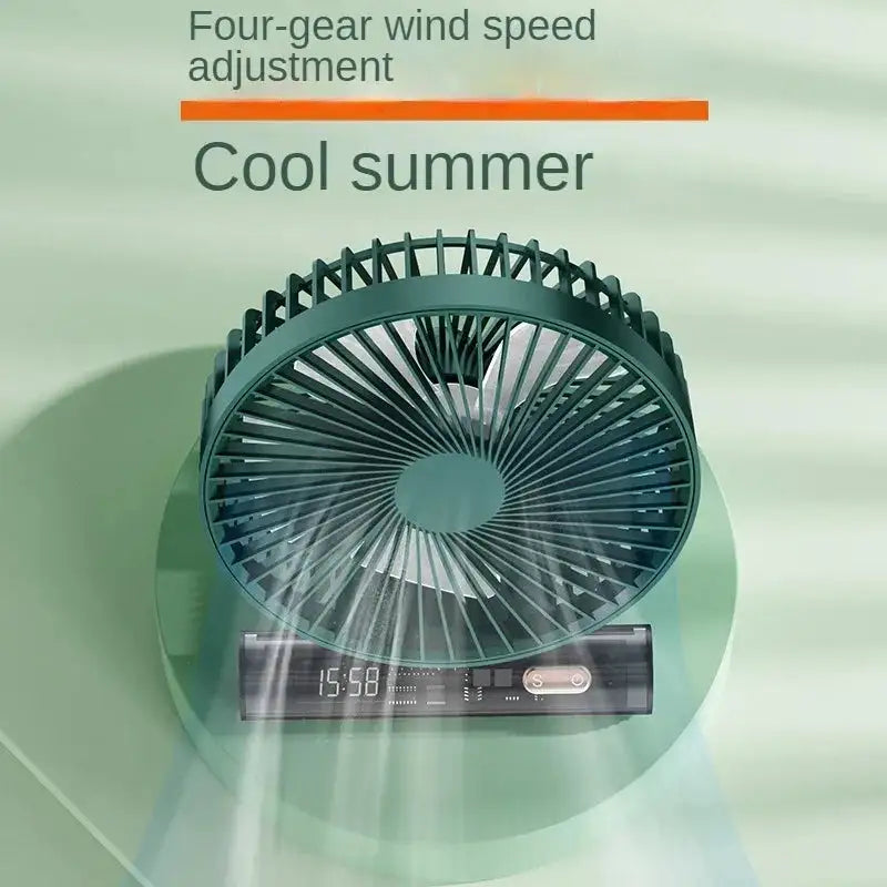 USB Desk Fan With 4 Speeds Quiet Operation 3600mAh Battery