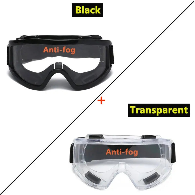 Safety Antifog Protective Goggles &ndash; Anti Fog Clear Vision Black and Clear