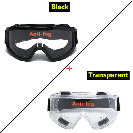Safety Antifog Protective Goggles &ndash; Anti Fog Clear Vision Black and Clear