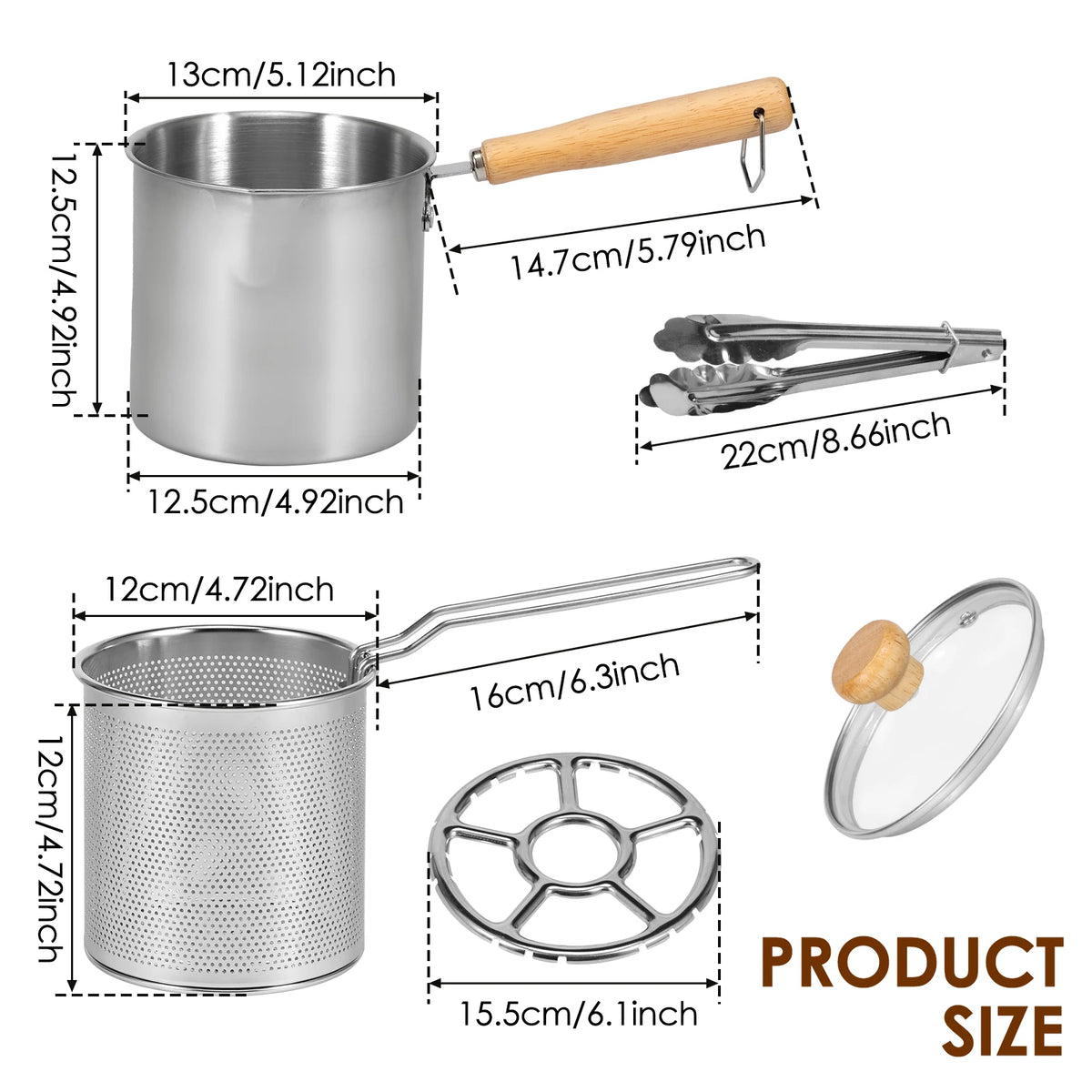 Deep Fryer Pot 304 Stainless Steel &ndash; Nonstick and Durable