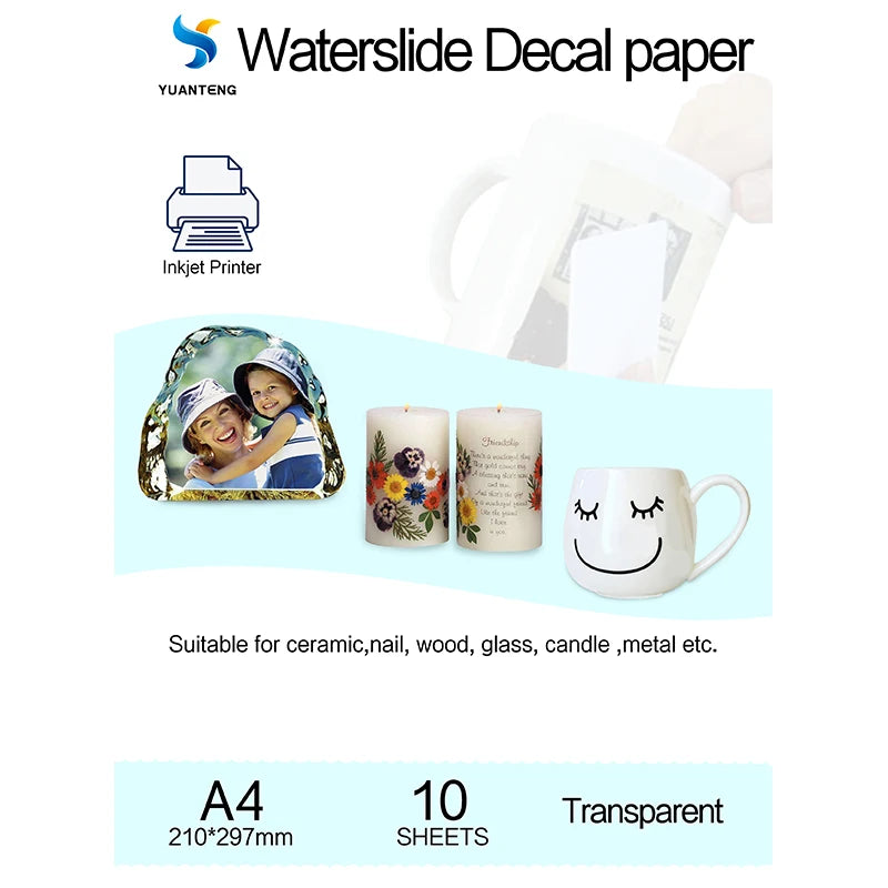 A4 Waterslide Decal Paper 10 Sheets &ndash; Inkjet Compatible