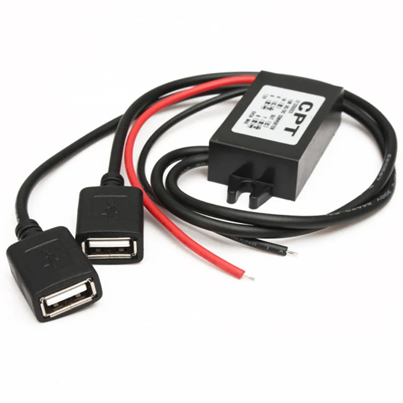 Bil Buck-omvandlare 12V till 5V USB Strömmodul, 3A, 15W
