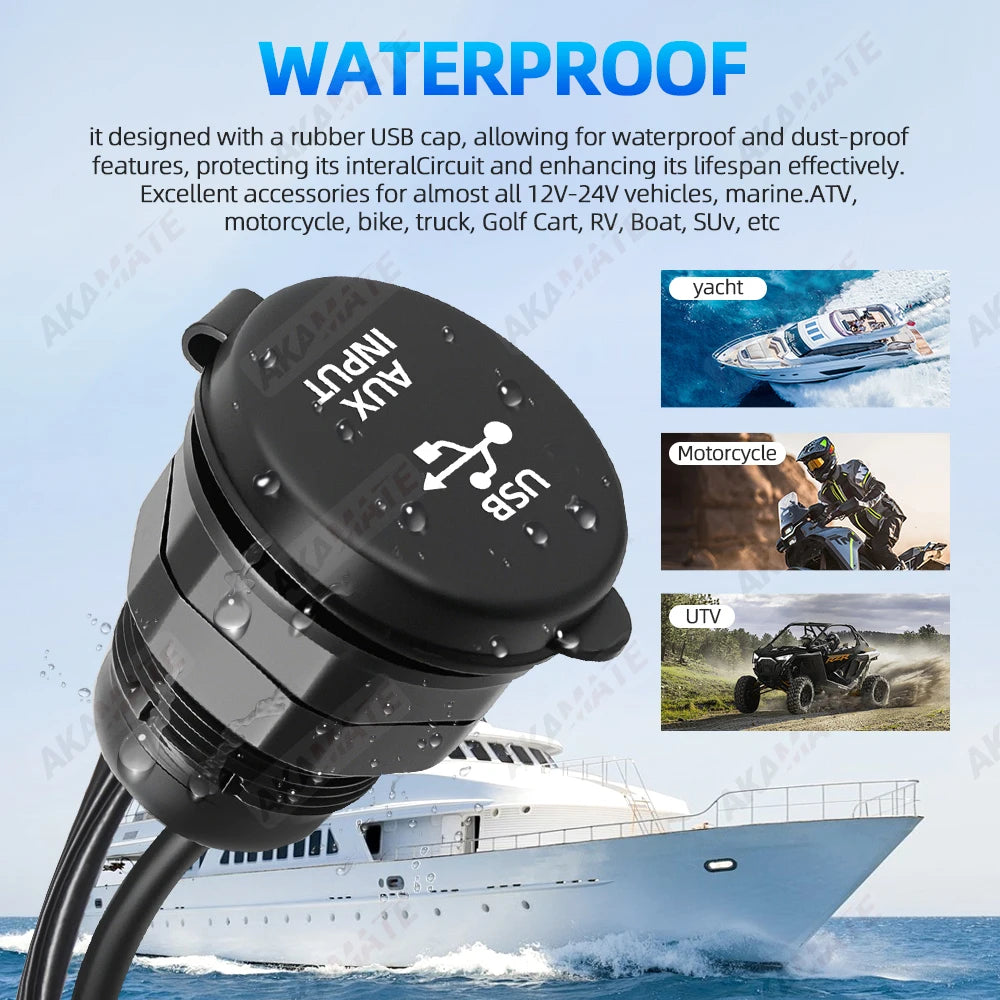 42cm AUX USB Extension Cable - Waterproof Car Radio
