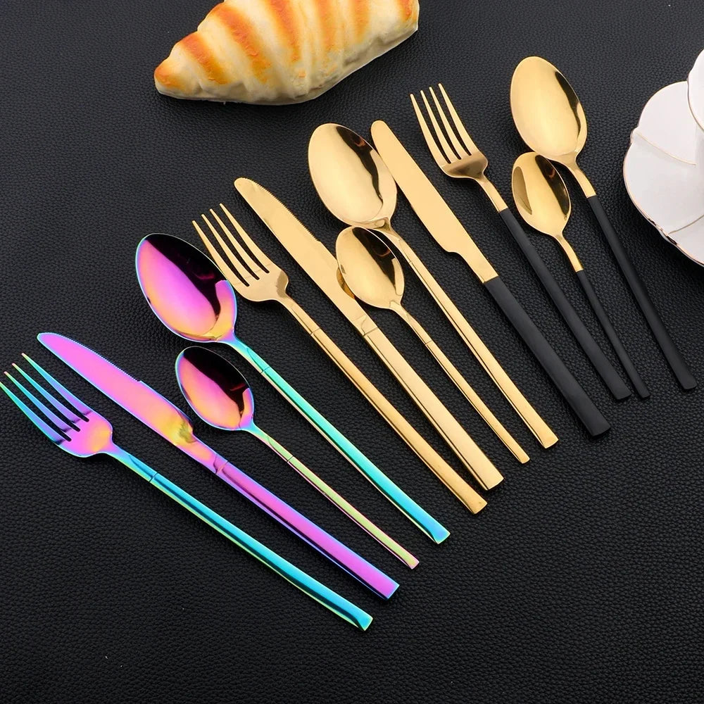 24Pcs Stainless Steel Cutlery Set &ndash; Eco-Friendly Dinnerware for Six