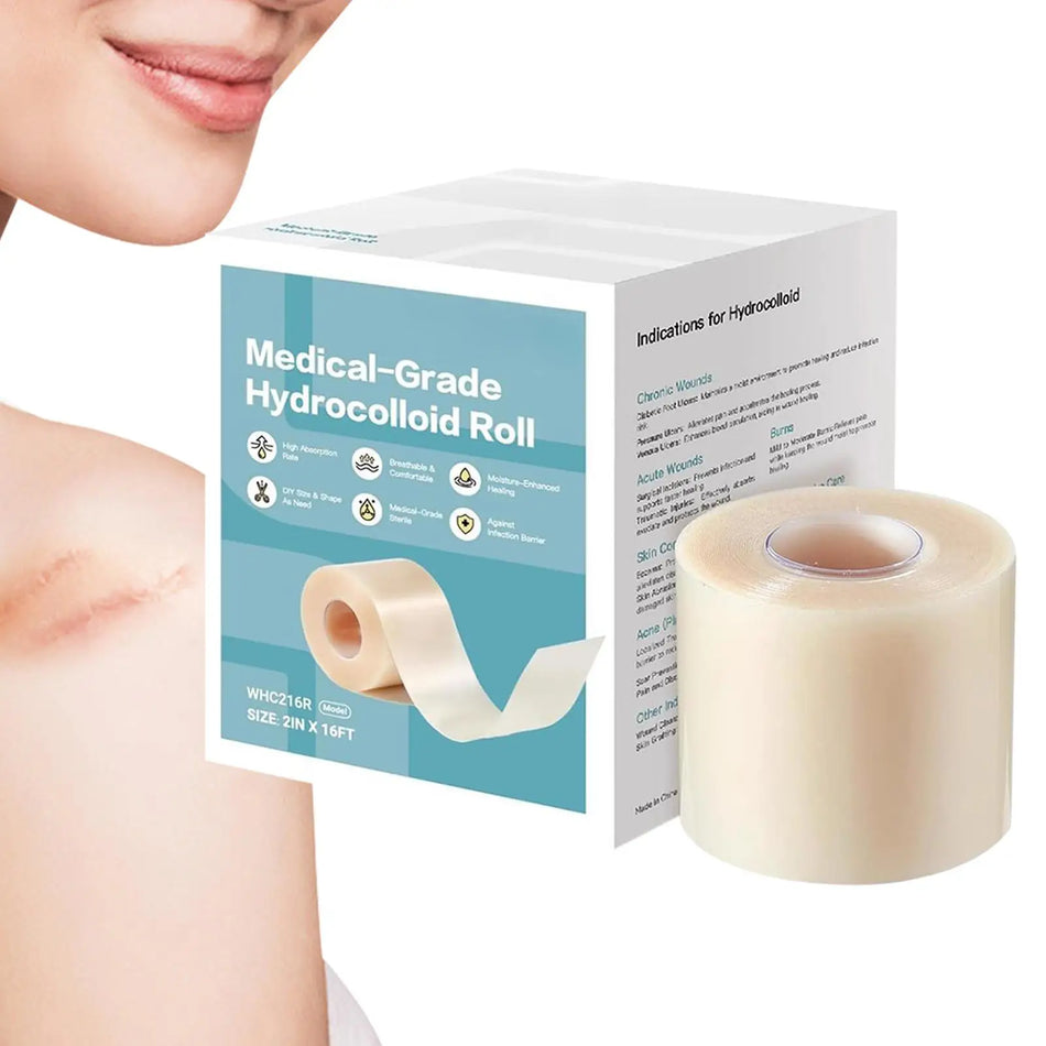 Rolo de Bandagem Hidrocolóide, 5 m, Impermeável e Auto-Adesivo para o Rosto e Corpo