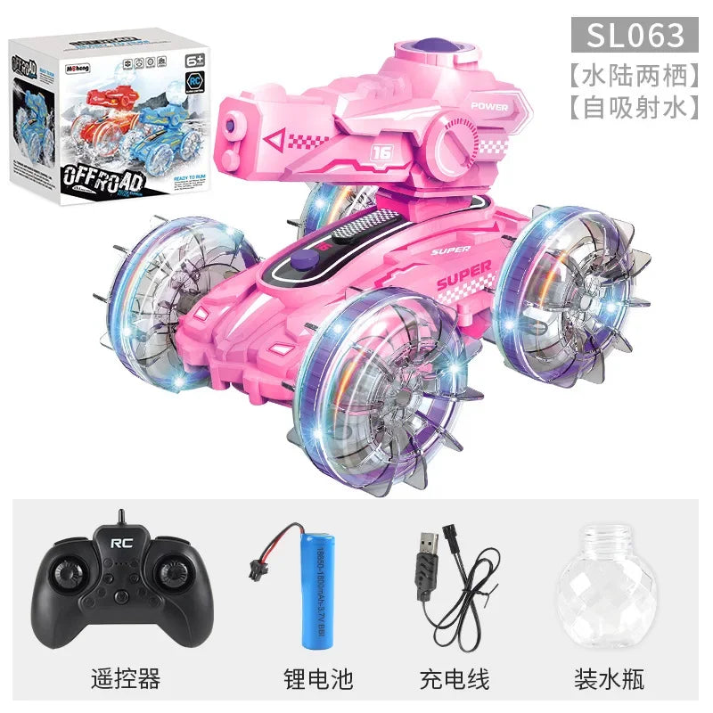 Water Shooting RC Car &ndash; High-Pressure Water Gun Action light red