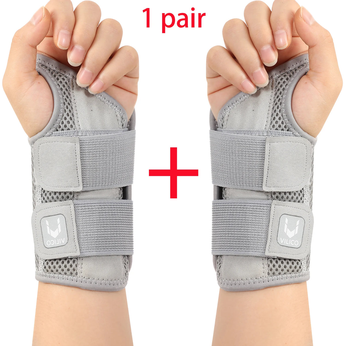 Wrist Guard with Thumb Protection &ndash; Adjustable for Joint Pain 1 pair gray / L/XL