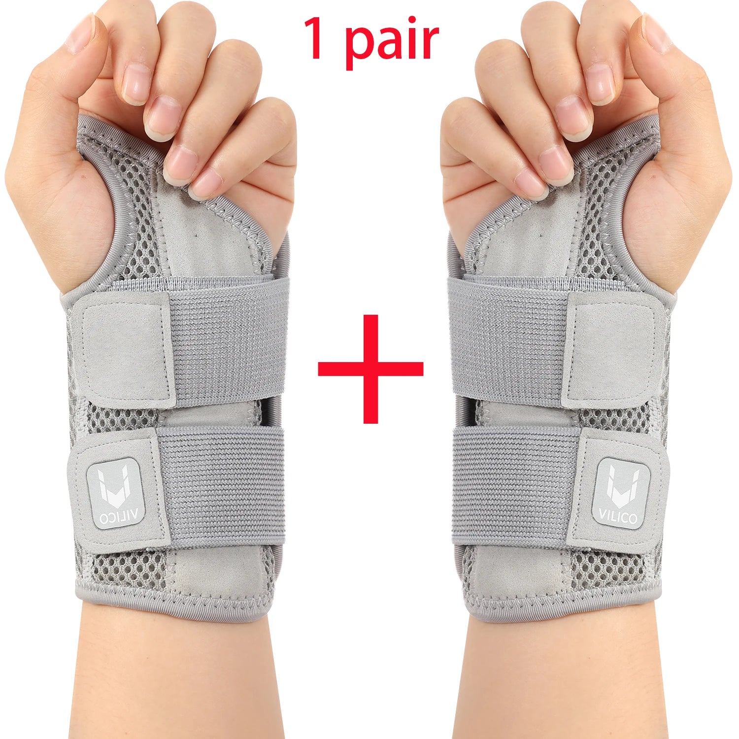 Wrist Guard with Thumb Protection &ndash; Adjustable for Joint Pain 1 pair gray / L/XL