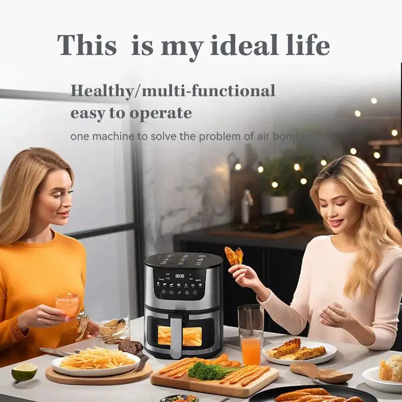 7L Oil Free Smart Air Fryer Visual Window 360 Convection